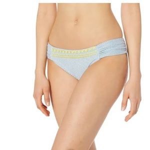 NWT Lucky Brand Women's Side Shirred Hipster blue//santa Margarita, Medium